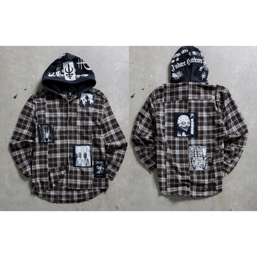 DROP DEAD SHREDDER FLANNEL T SHIRT
