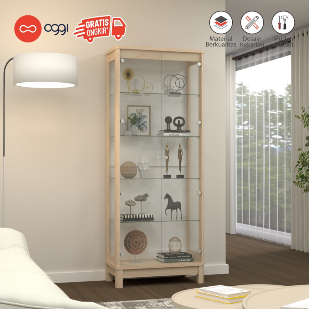 Oggi - Lemari Hias Kaca / Lemari Hias Kaca Ruang Tamu / Lemari Pajangan Piala Tas Mewah / Showcase /