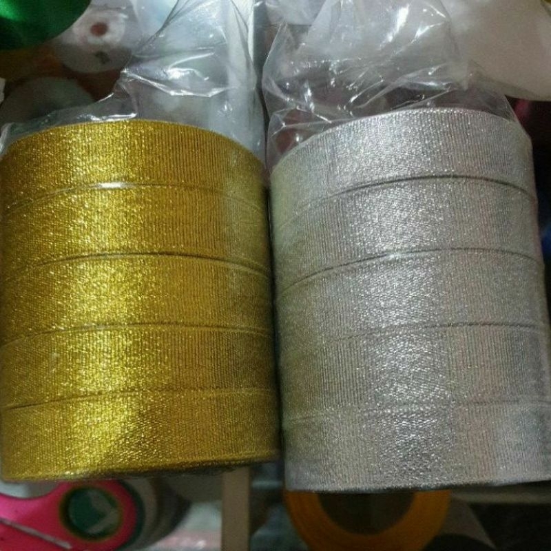 

pita gliter gold perak 3/4 inc 2cm