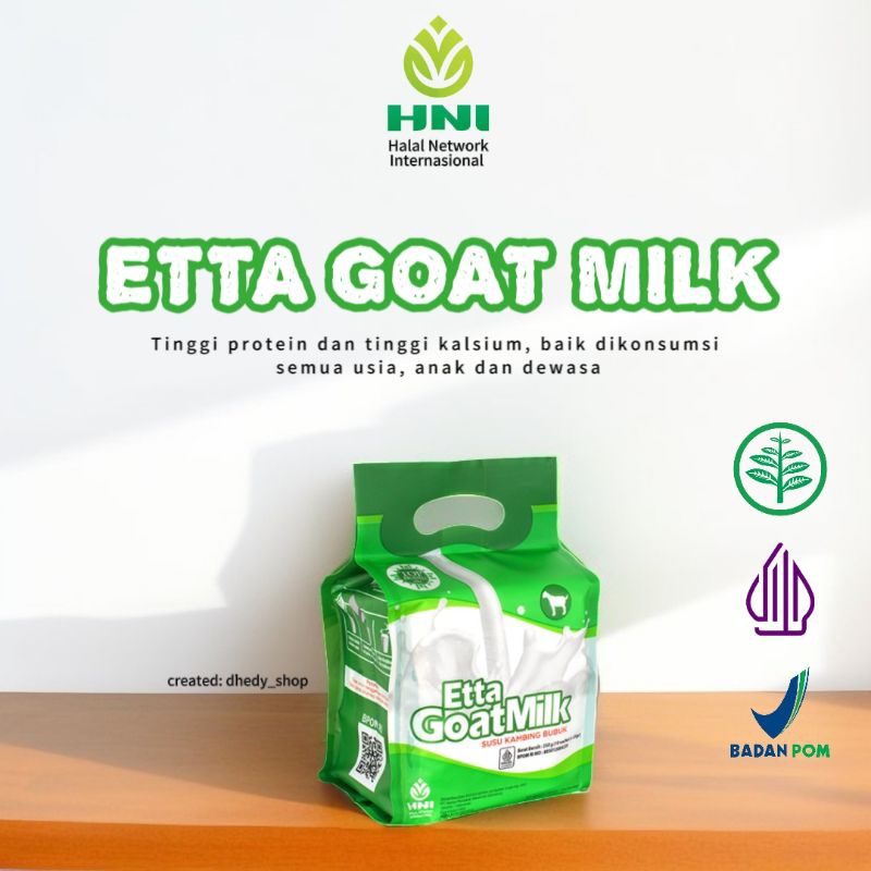 

HNI ETTA GOAT MILK VANILLA SUSU KAMBING 1 HPAI POUCH ISI 10