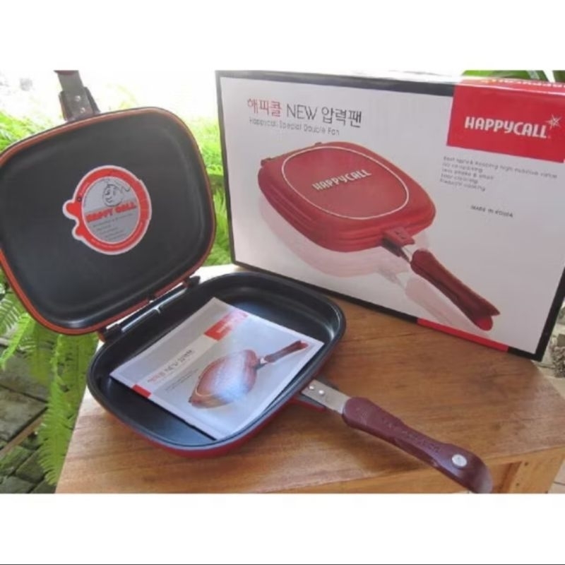 grill pan / panggangan double pan jumbo happy call 32 cm