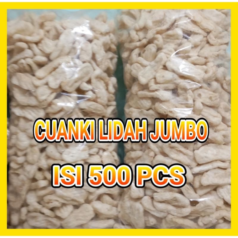 

CUANKI LIDAH JUMBO 1 BALL ISI 500 PCS BAHAN BASO ACI DAN SEBLAK