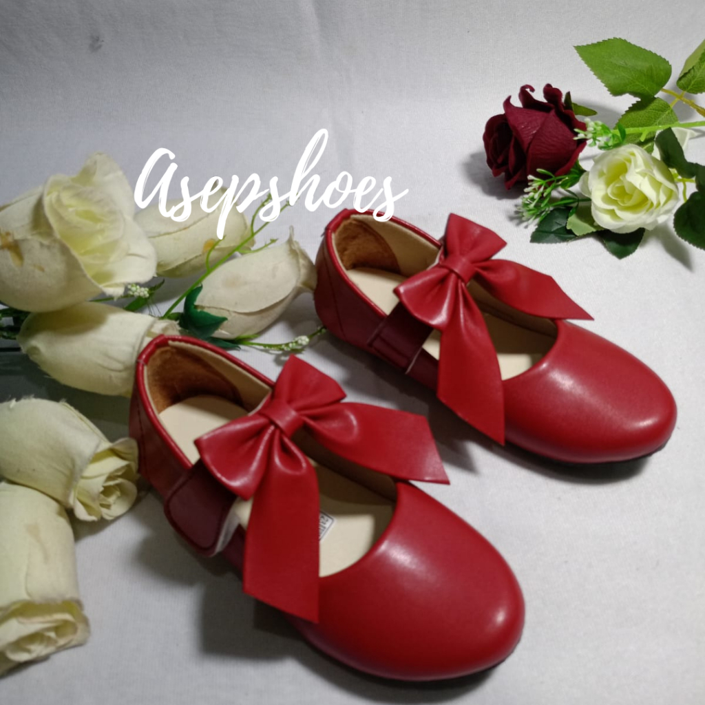 Sepatu Anak Perempuan FlatShoes Terbaru Pita Model Korea Sepatu Flatshoes Balet Terbaru