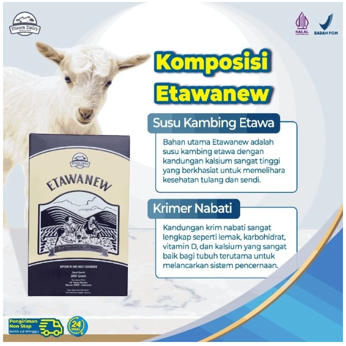 

Etawanew Platinum 200 gr - Susu Kambing Etawa Provit Premium Atasi System Masalah Pernafasan