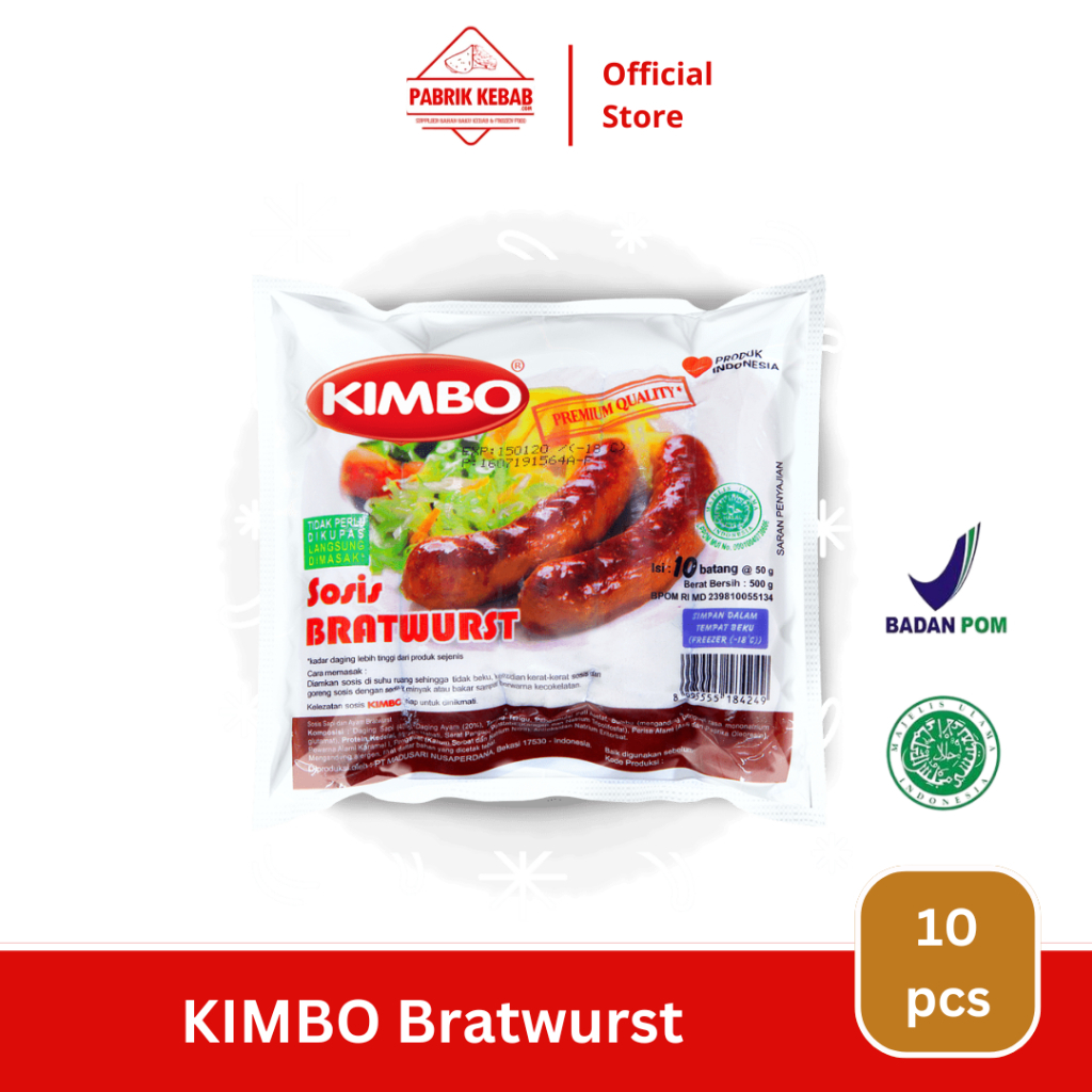 

Sosis Bratwurst - Sosis Ayam - Sosis Sapi - Sosis - Kimbo Bratwurst Mini 500 G Isi 10