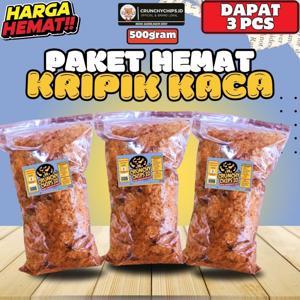 

HEMAT Cemilan Pedas Kripca Kripik Kaca kiloan Bumbu Pedas Daun Jeruk Renyah Viral Nikmat Dapat 2 Pcs