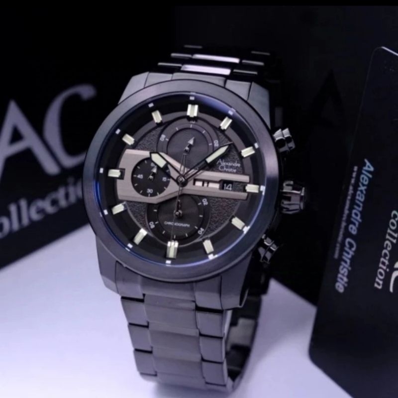 Alexandre Christie Ac 6562 Original Jak Tangan Pria Chronograph Rantai Stanless Stell