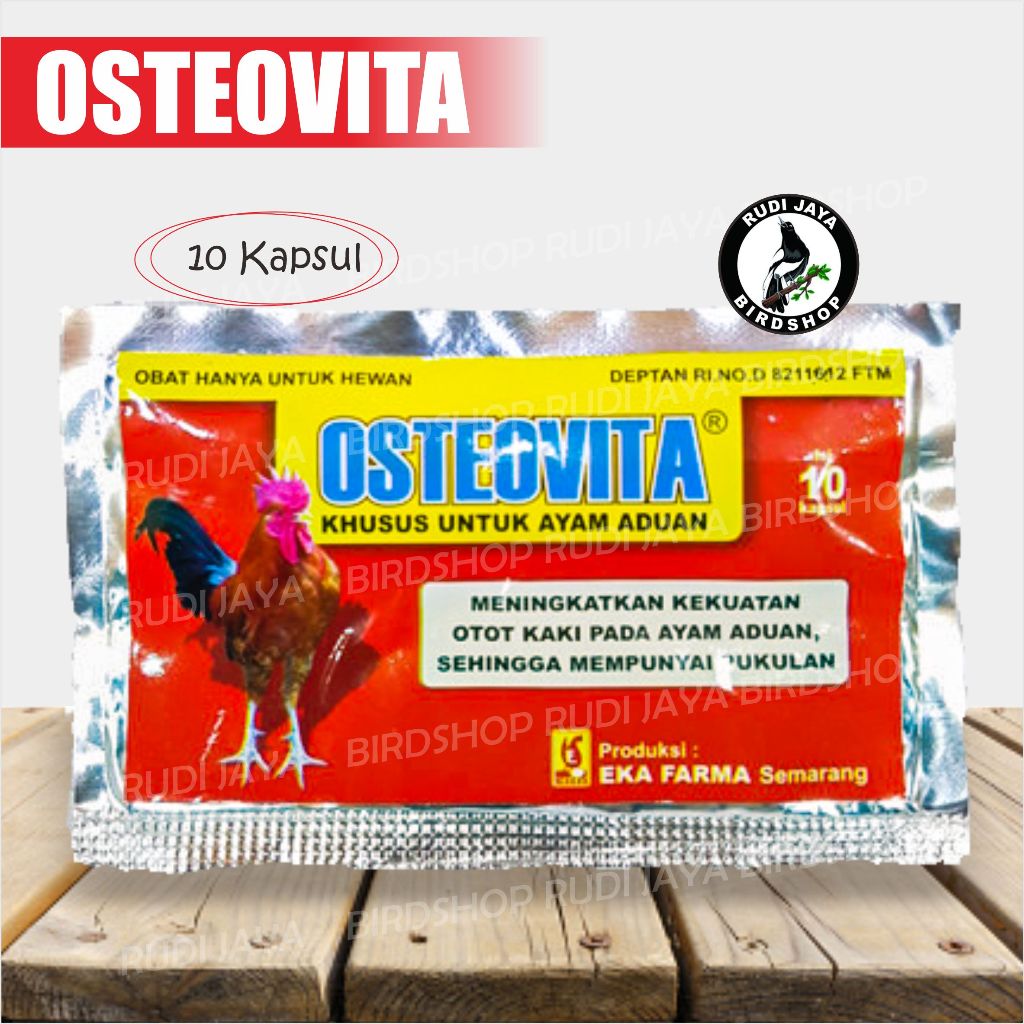 OSTEOVITA OSTEO VITA EKA FARMA 1 SACHET VITAMIN OBAT AYAM ADUAN MEMPERKUAT OTOT KAKI SAYAP BADAN