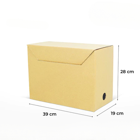 

( 10 pcs ) Box File Slip Lock Kardus Kotak Jumbo Dus Arsip Coklat Polos Ukuran 39x19x28 cm