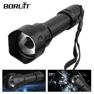 BORUiT T20 Senter Taktis LED Penglihatan Malam IR 850nm Inframerah Zoom IPX6 Senter Tahan Air Menggu