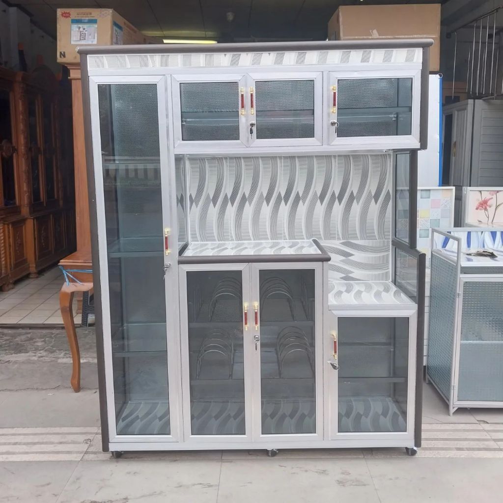 RAK PIRING 4 PINTU ALUMUNIUM RAK SAYUR ALUMUNIUM 4 PINTU LEMARI SAYUR ALUMUNIUM 4 PINTU FREE ONGKIR 