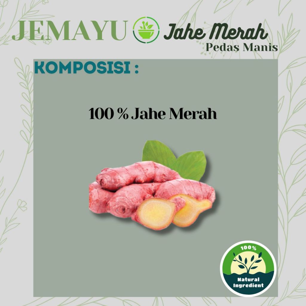 

NG Jahe Merah Bubuk Pedas Manis 100% Murni Herbal Orinal