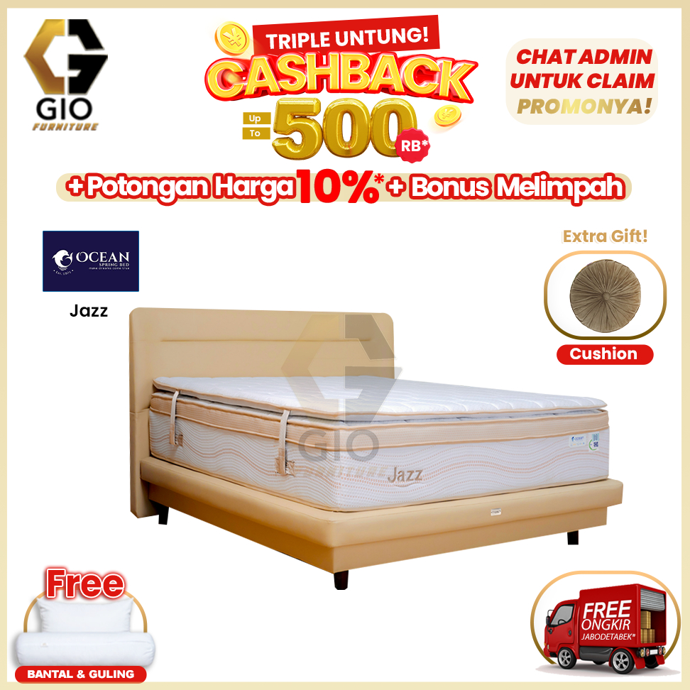Kasur Ocean Jazz / Ocean Springbed Jazz (Full Set Mattress + Divan + Headboard + Bonus )