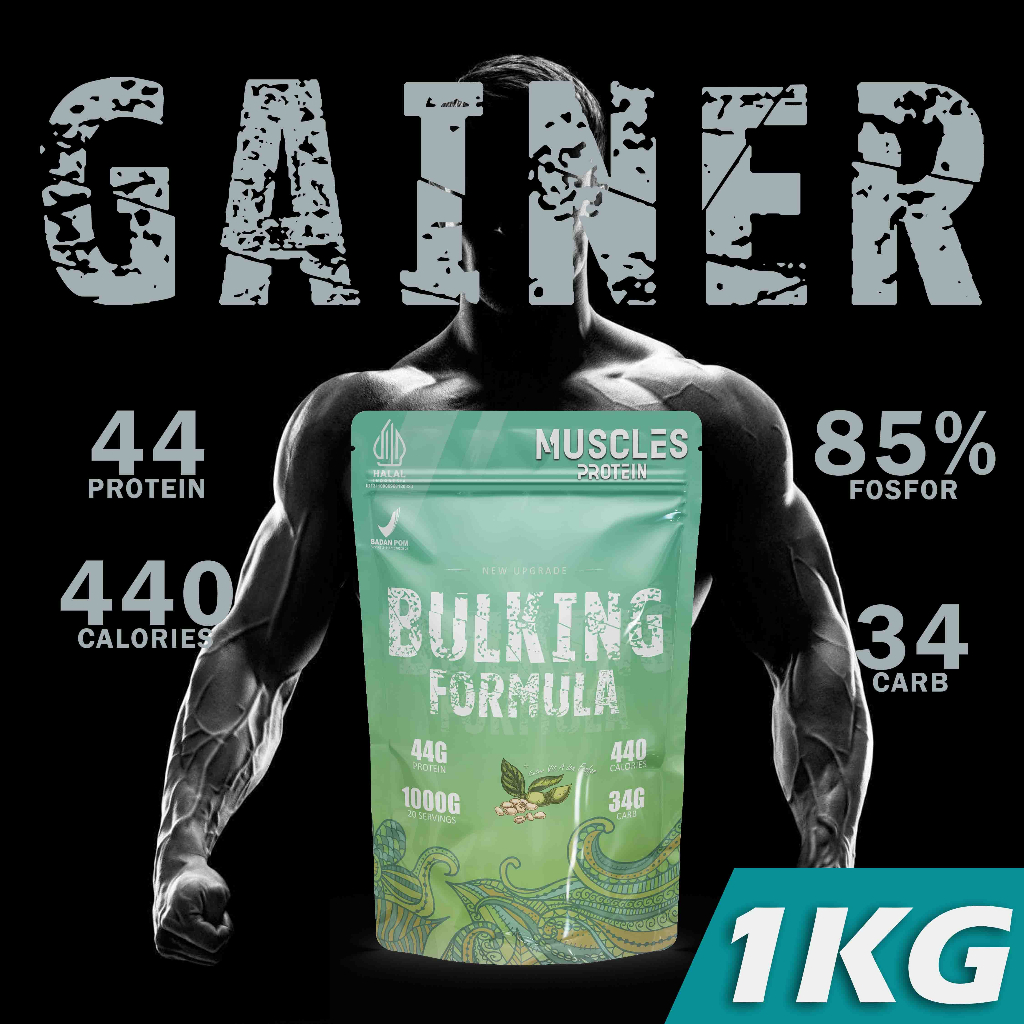 NEW MUSCLES PROTEIN GAINER new upgrade formula 1kg gratis shaker/Apparel