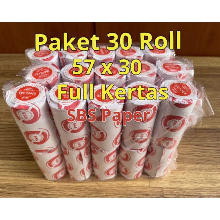 

h7Readystock 3 KERTAS KASIR 57X3 CORELESS THERMAL ROLL S99