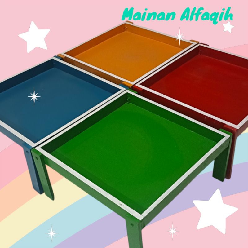 Mainan Edukasi Anak Meja Pasir Kayu / Meja Pasir Lipat / Mainan Pasir Ajaib