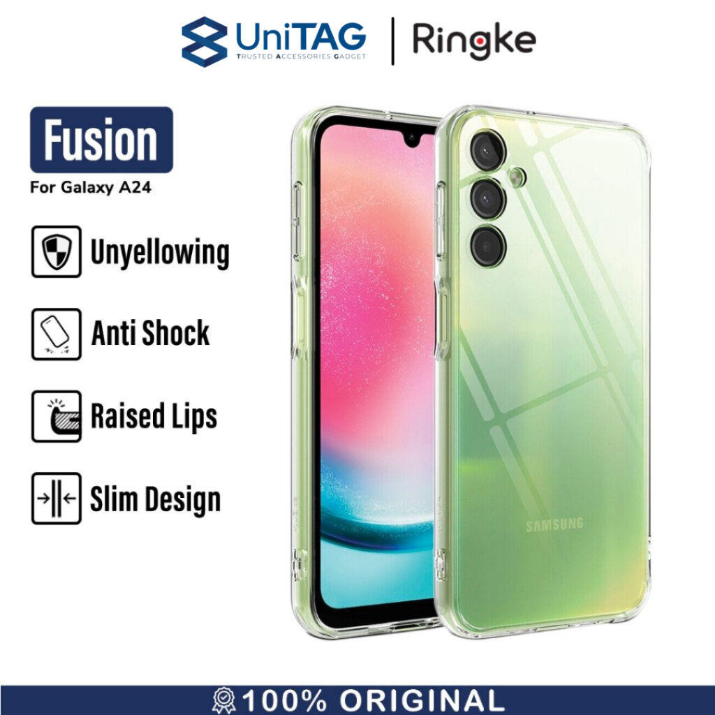 Case Samsung Galaxy A24 Ringke Fusion Anti Crack Clear Hybrid Casing by UniTAG