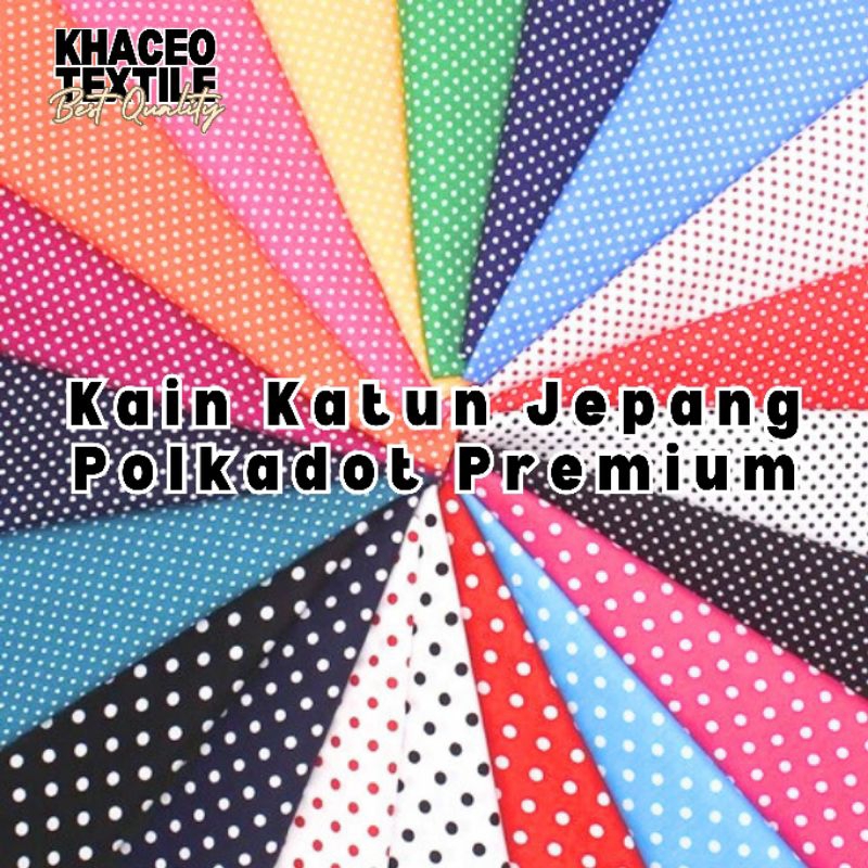 PROMO Kain Katun Jepang Motif Polkadot Premium/Kain Katun Jepang/Katun Jepang/Kain Katun