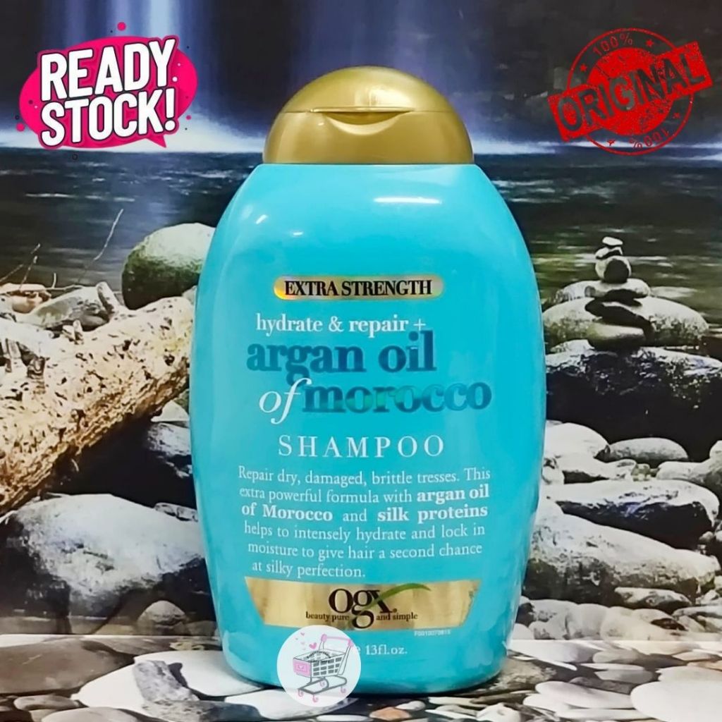 (100% ORIGINAL) OGX - Extra Strength hydrate & repair + Argan Oil of Marocco Shampoo (385 ml)