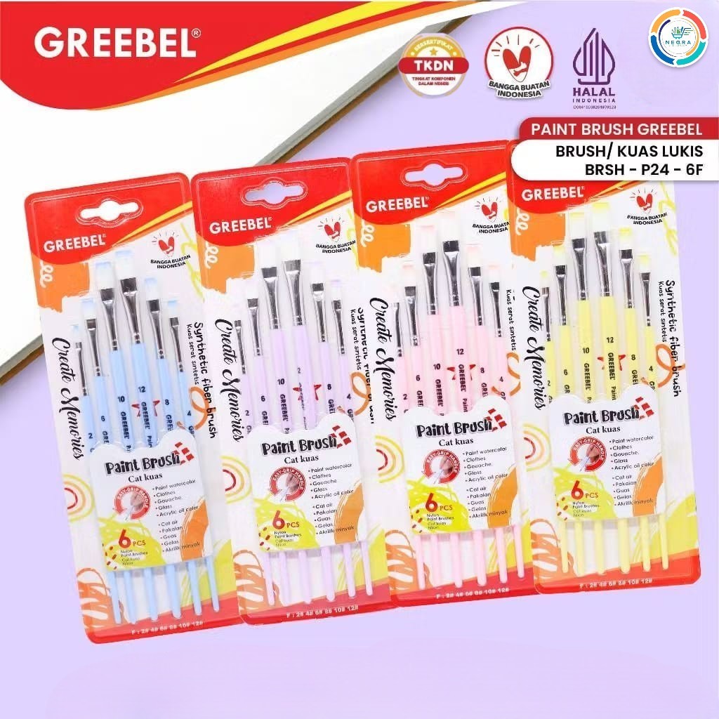 

Greebel Kuas Lukis Brush Paint Set / BRSH-P24-6F
