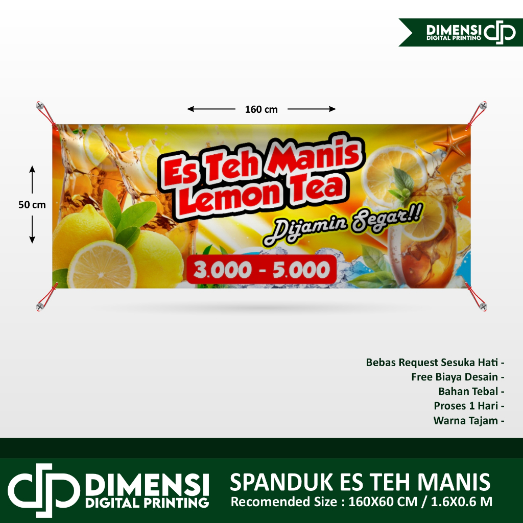 Spanduk es teh manis / banner es teh manis / spanduk jualan teh manis jumbo