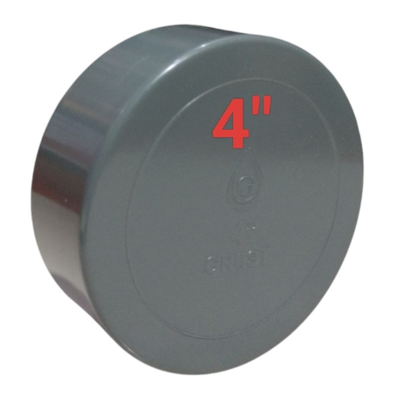 DOP CAP PIPA PVC 4" GREST TUTUP PLASTIK PIPA 4 INCHI