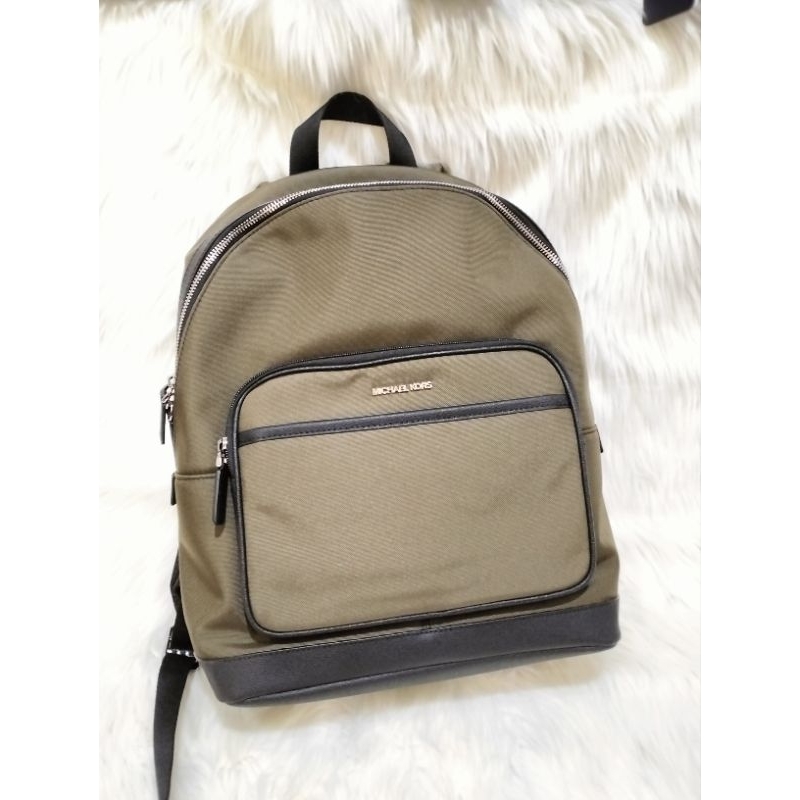 Michael Kors Men Kent Nylon Backpack Olive Original Authentics