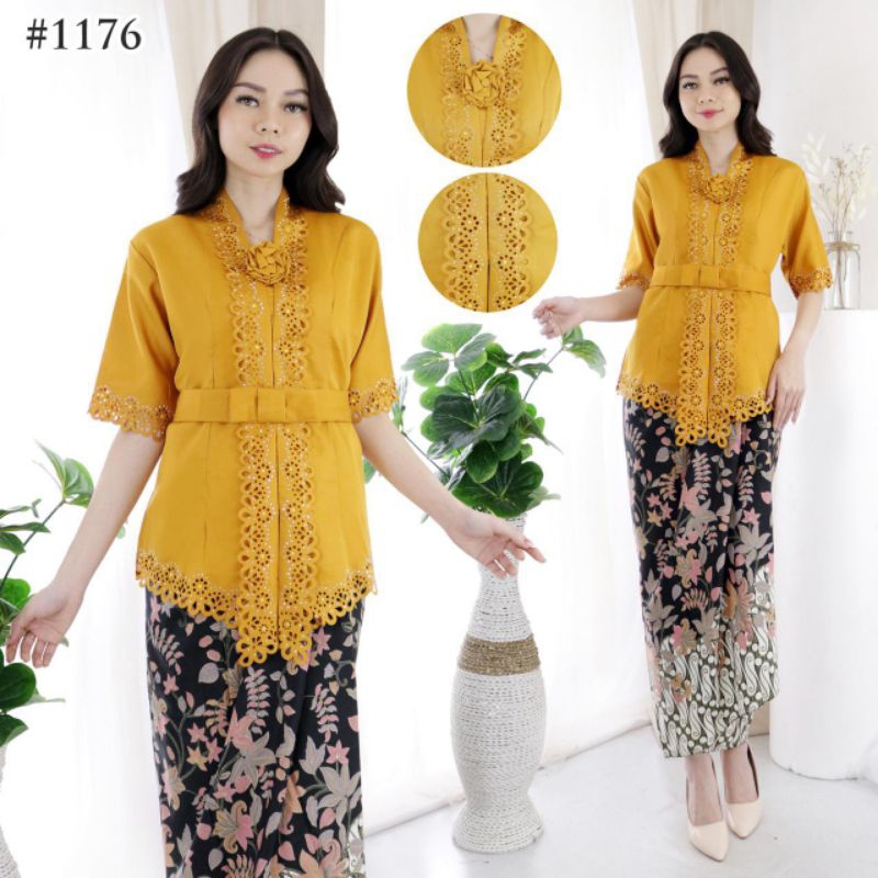 atasan kebaya encim modern lengan pendek Payet motek