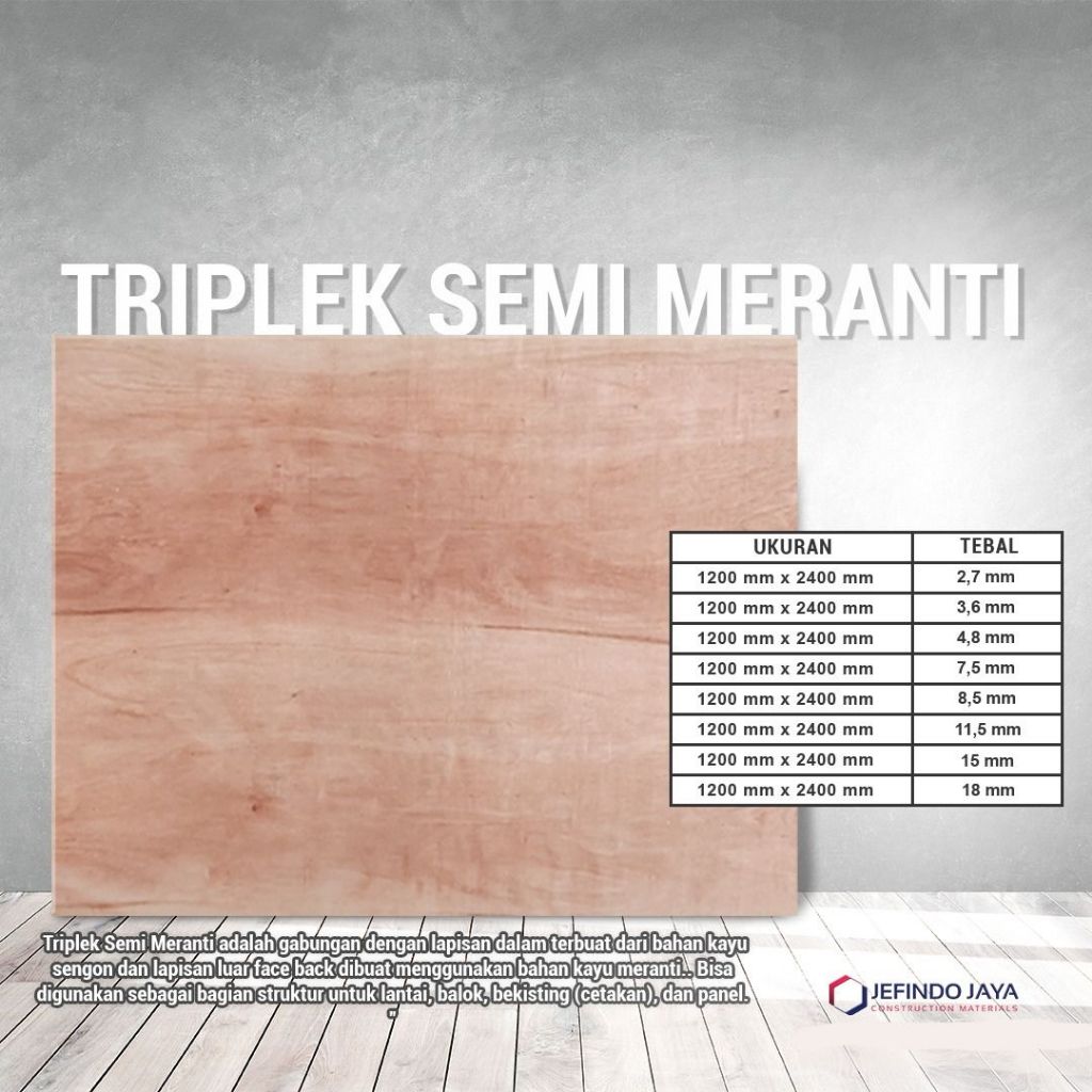 TRIPLEK SEMI MERANTI - TRIPLEK KAYU