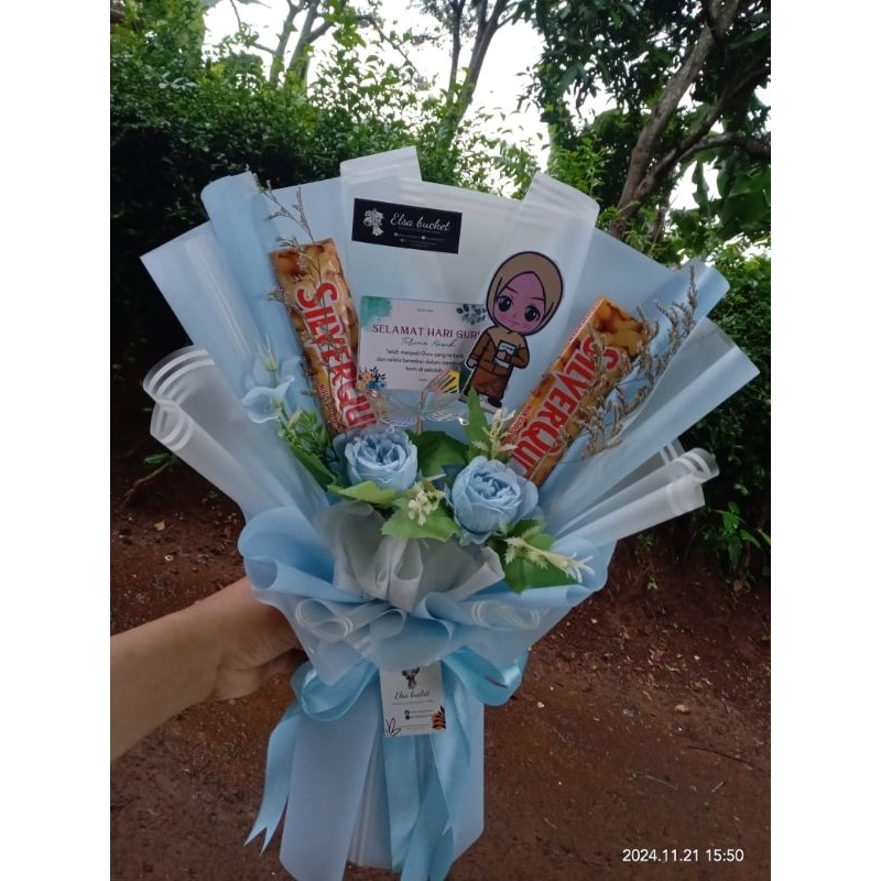 

buket hari guru|Buket isi coklat bunga topper guru