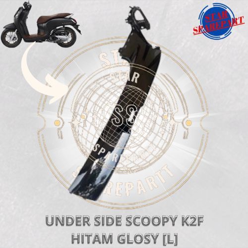cover L under side scoopy 2021 k2f original hitam glossy dek bawah kiri scoopy k2f ori