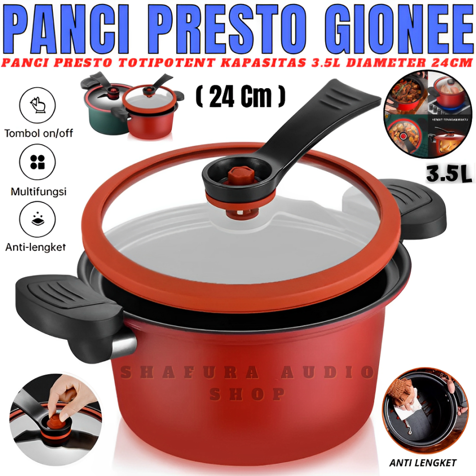 Panci Presto Mini Viral Anti Lengket | Panci Presto Gionee Viral 3.5 Pressure Cooker Pot Non-Stick D