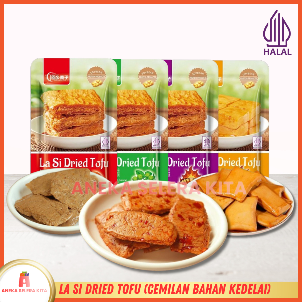 

La Si Dried Tofu Snack / Tahu Semi Kering Asin Gurih Pedas 25gr