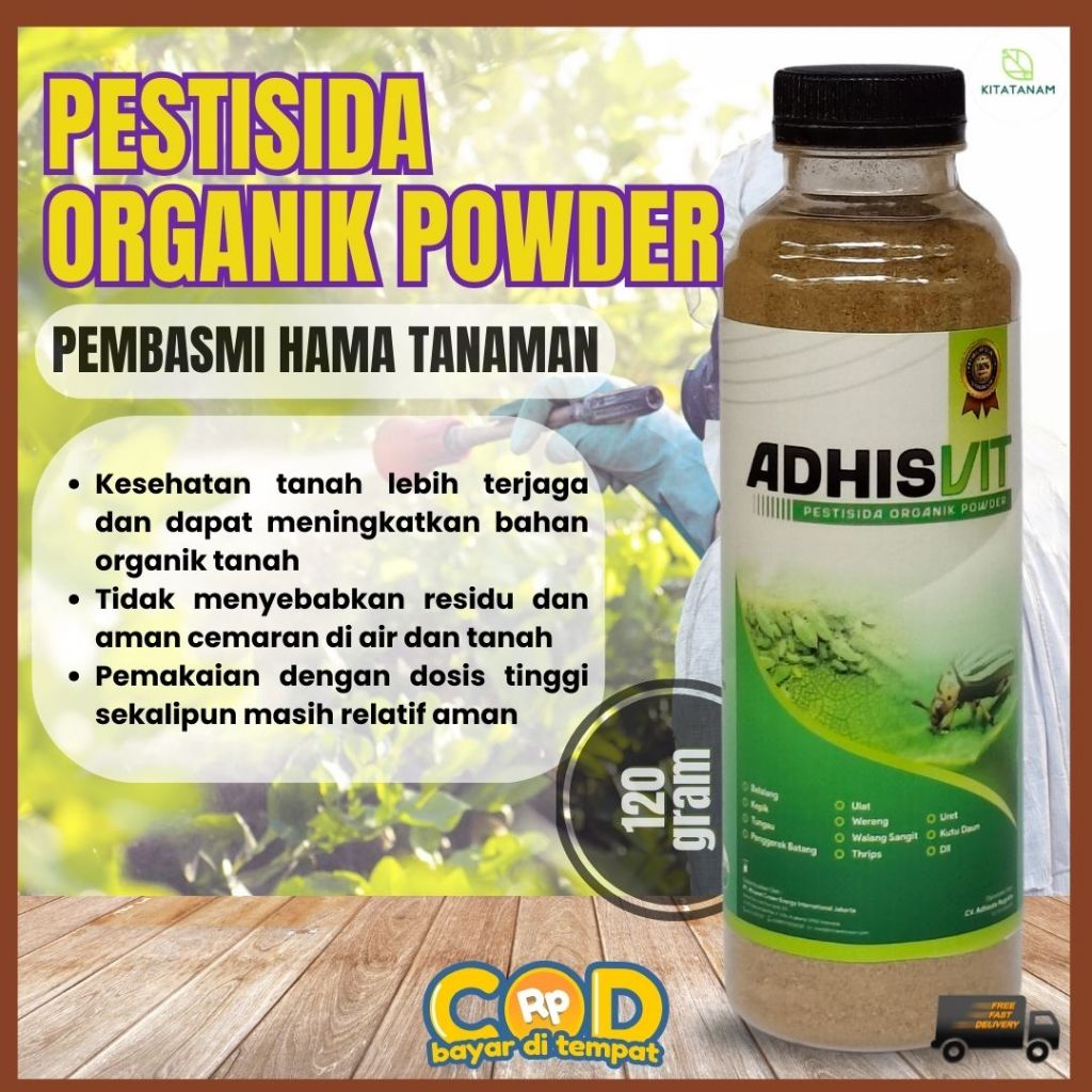 AdhisVit  pestisida organik powder 100% alami original 120 gr - AdhisVit Pestisida Organik Powder