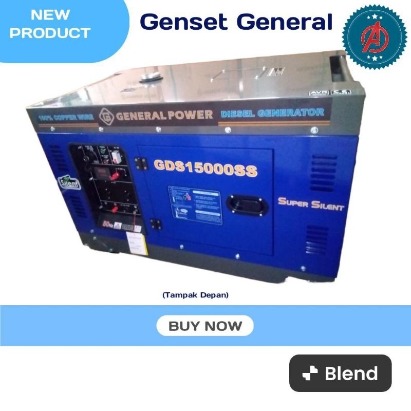 Genset Silent General Power GDS 15000 SS 1 Phase ( 12.5 KVA, 1000 Watt )