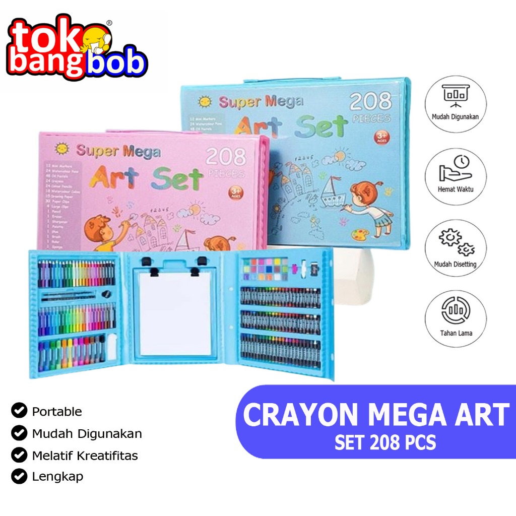 

Alat Lukis Set 208pcs Crayon Oil Paste Pensil Warna Pensil Warna Cair Anak Mewarnai