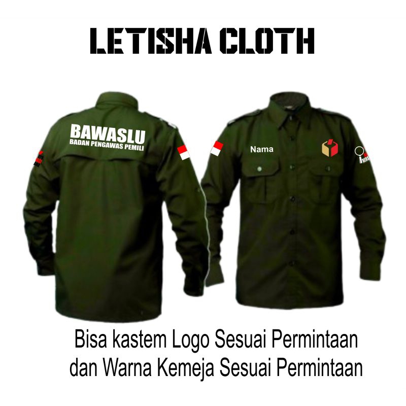 kastem desain sesuai permintaan//kemeja bawaslu//kemeja panwaslu//kemeja pkd//kemeja pdl//kemeja//ke