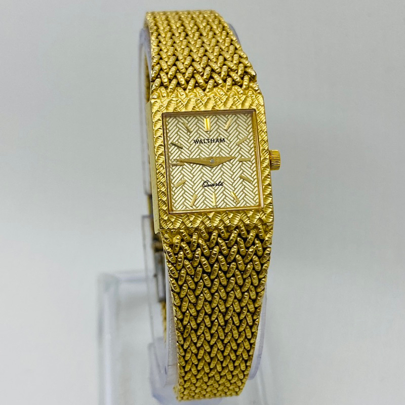 Waltham Swiss Made Gold Plated Dress Watch Square Ladies