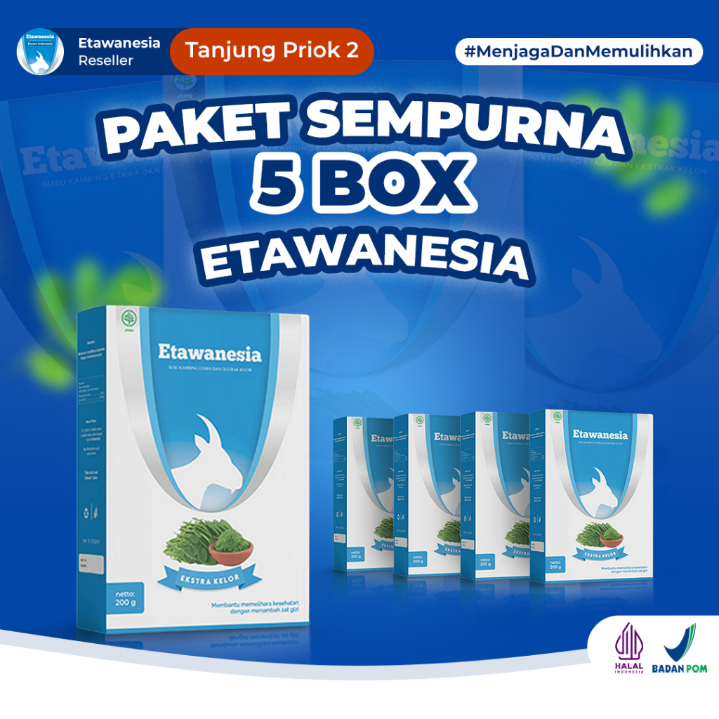 

PAKET 5 BOX Etawanesia Etawa Biru - Original Susu Kambing Etawa Platinum + Ekstrak Moringa Folium