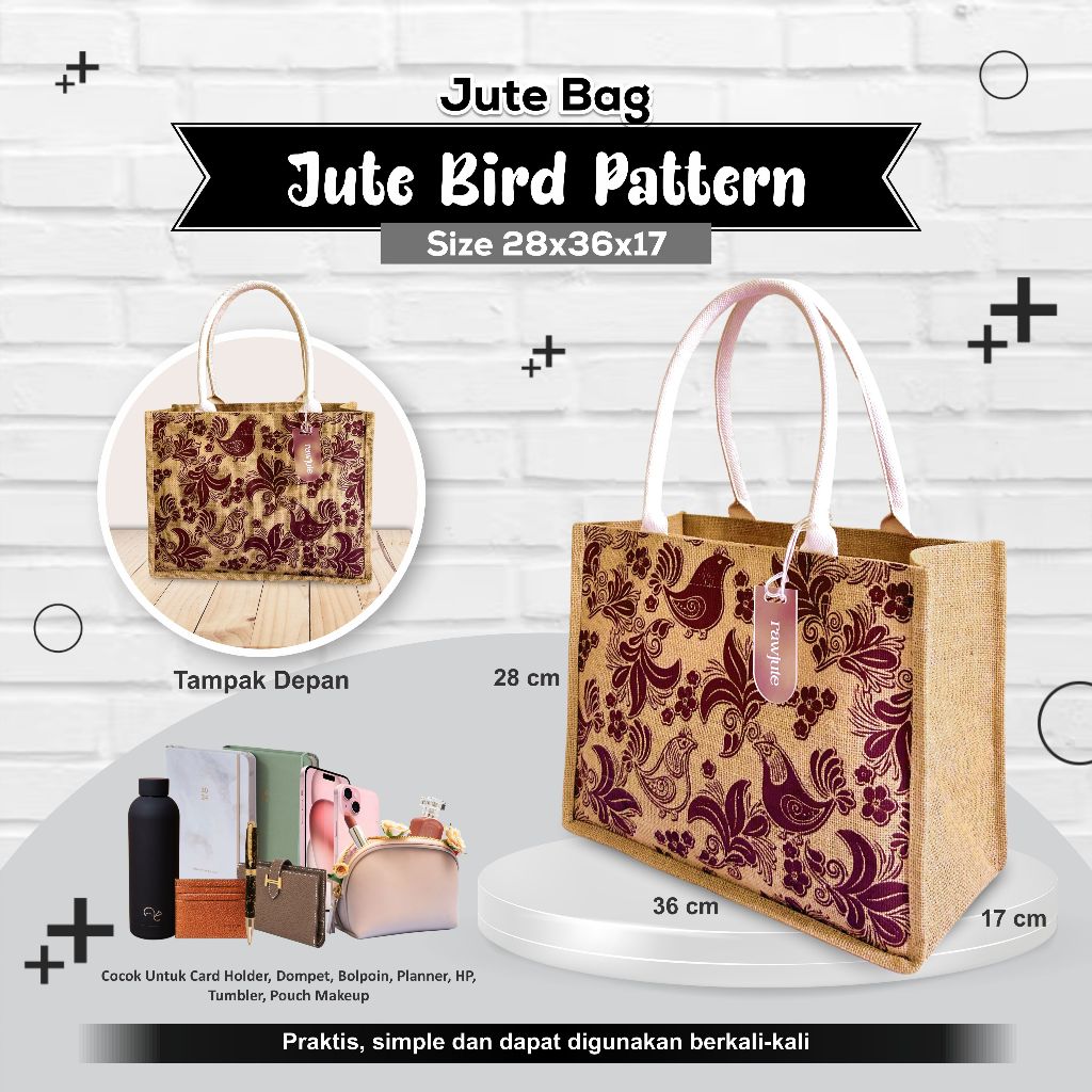 Tas Jute Motif  Tote Bag Goni Tas Cantik Goodie Bag Jute Tas Karung Goni Jute Goni Tas Karung Goni  
