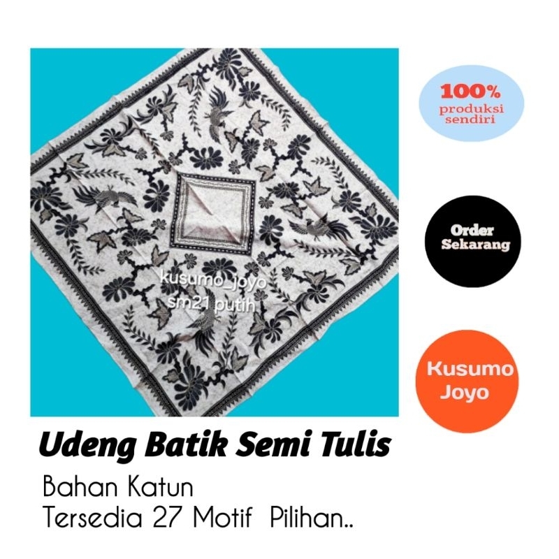 Udeng Batik  Semi Tulis Segi Empat 1-25 Motif