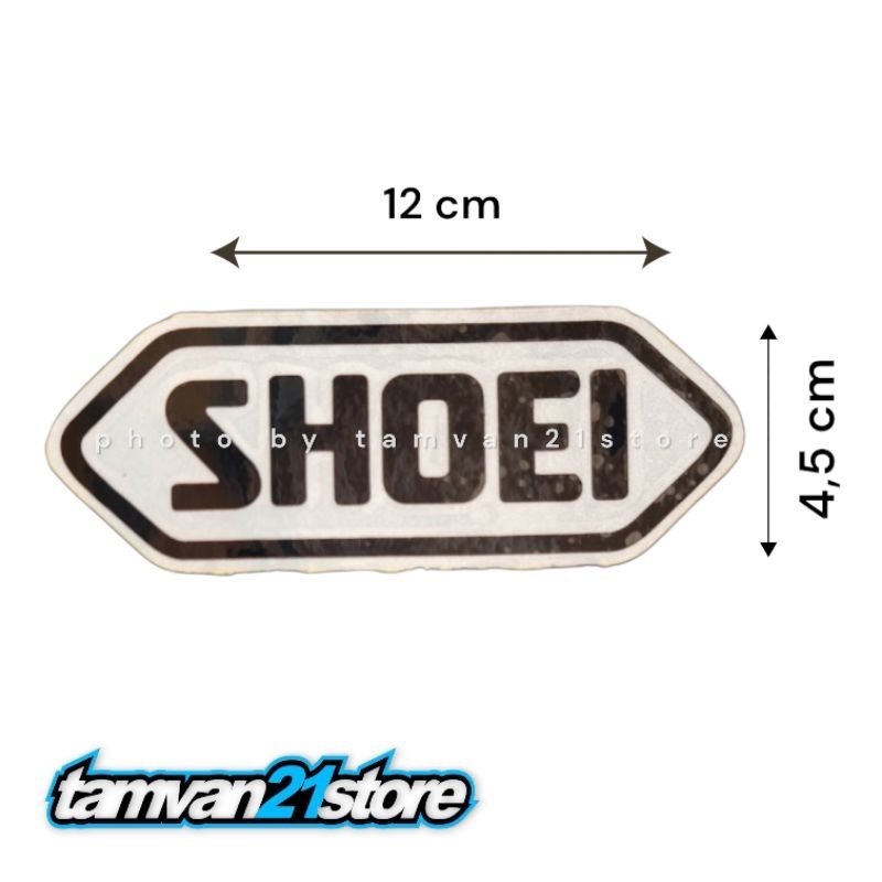 STICKER Shoei / Helm Shoei / Shoei Kyoto / Stiker PrintingSilver Metalik Tulisan hitam Laminasi Glos