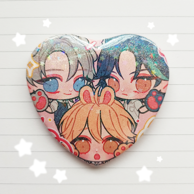 [genshin impact] xiao albedo aether heart badge by shyav