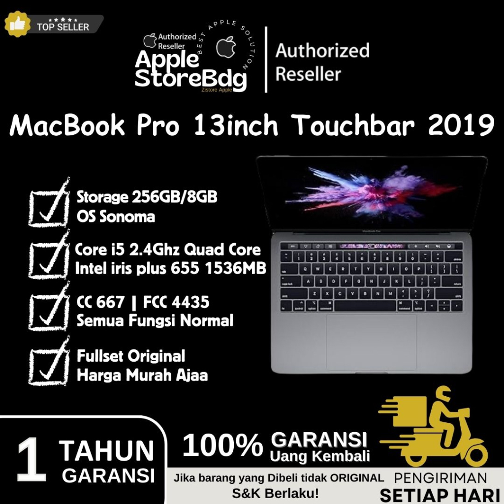 MacBook Pro 13inch Touchbar 256GB/8GB 2019 Space Grey Bekas Berkualitas