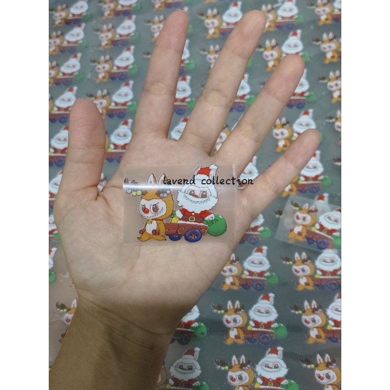 

Stiker dtf labubu natal christmas media kain