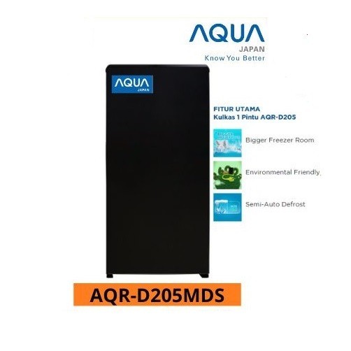 AQUA JAPAN KULKAS 1 PINTU 165 LITER AQRD205MDS
