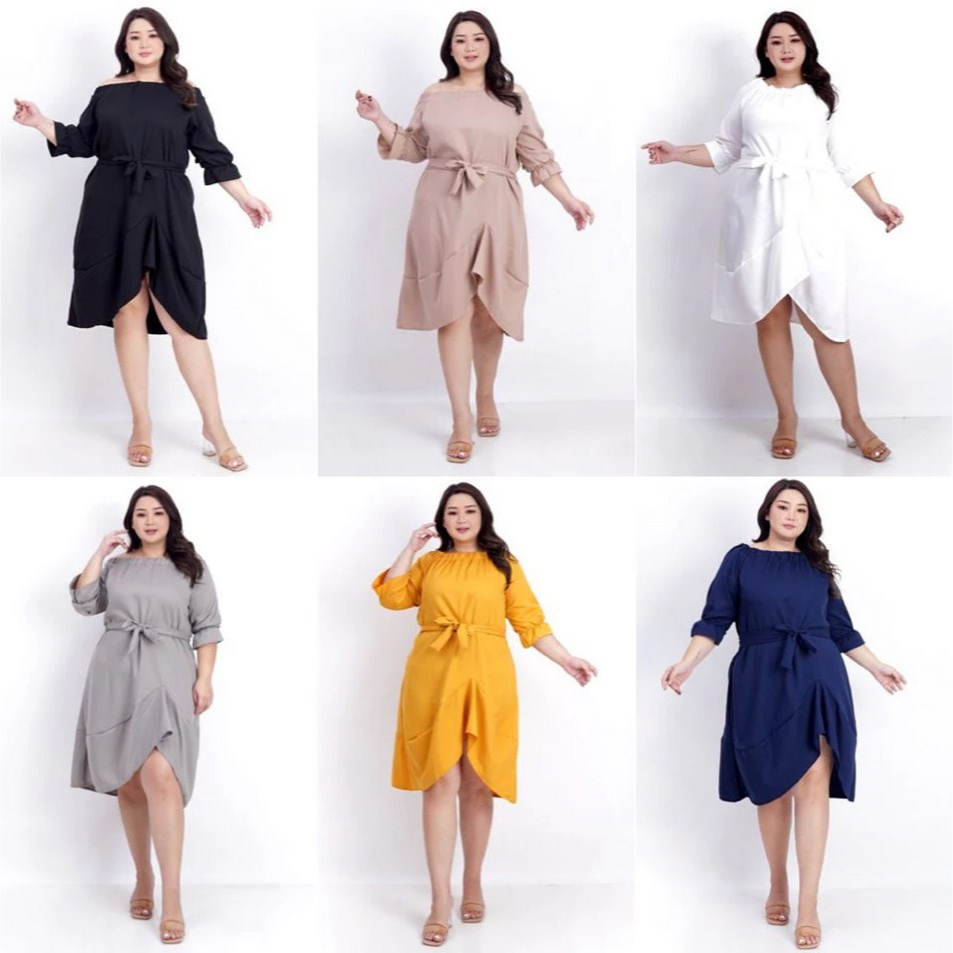 DRESS WANITA JUMBO BIG SIZE 034 PREMIUM XXL XXXL LD 120 CM BAJU HAMIL KERJA KANTOR PESTA KONDANGAN C