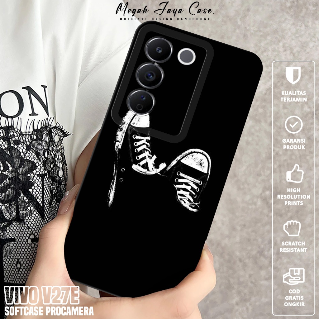 Case VIVO V27E - Softcase Hp VIVO V27E Motif BLCK - Casing Hp VIVO V27E - Softcase Pro Camera - Sili
