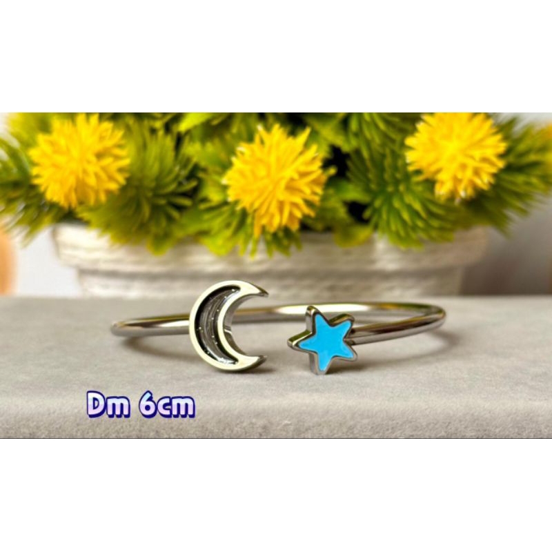 Gelang titanium bulan bintang (mirip mci)