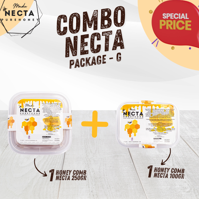 

NECTA HARGA SPESIAL PAKET HEMAT Honeycomb 250gr & 100gr /RAW Honey/Madu Asli/100% Natural Honey